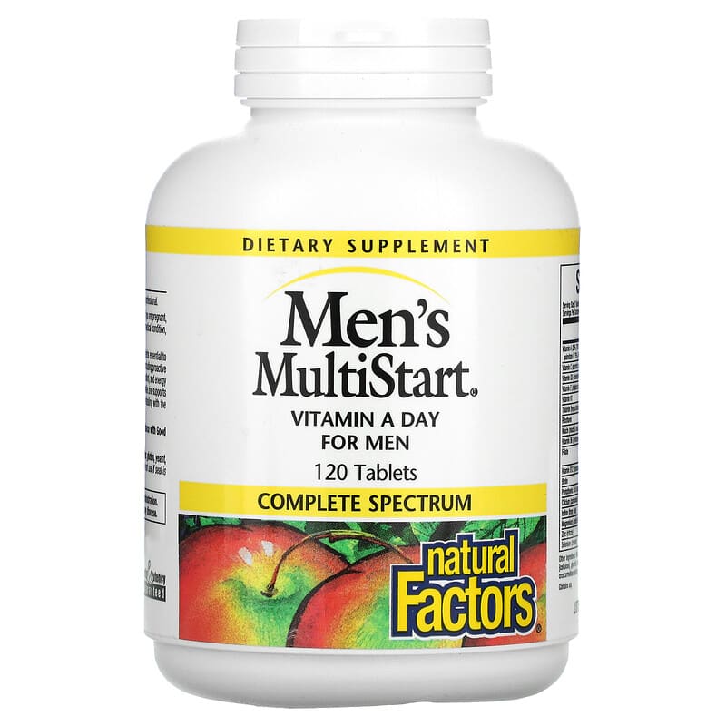 Natural Factors Men's MultiStart Vitamin A Day for Men 120 Tablets 68958015705