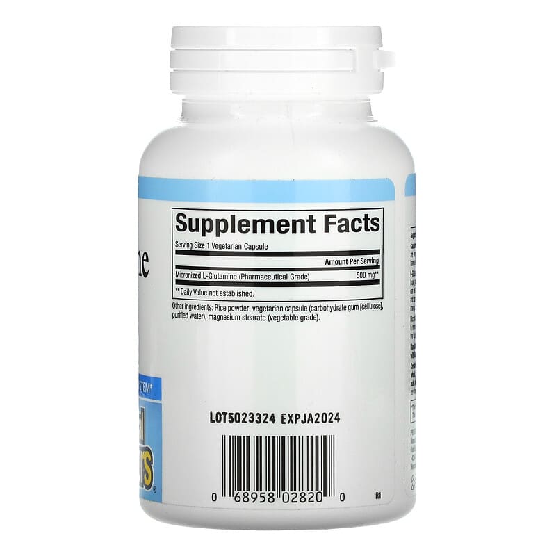 Natural Factors, Micronized L-Glutamine, 500 mg, 90 Vegetarian Capsules 68958028200