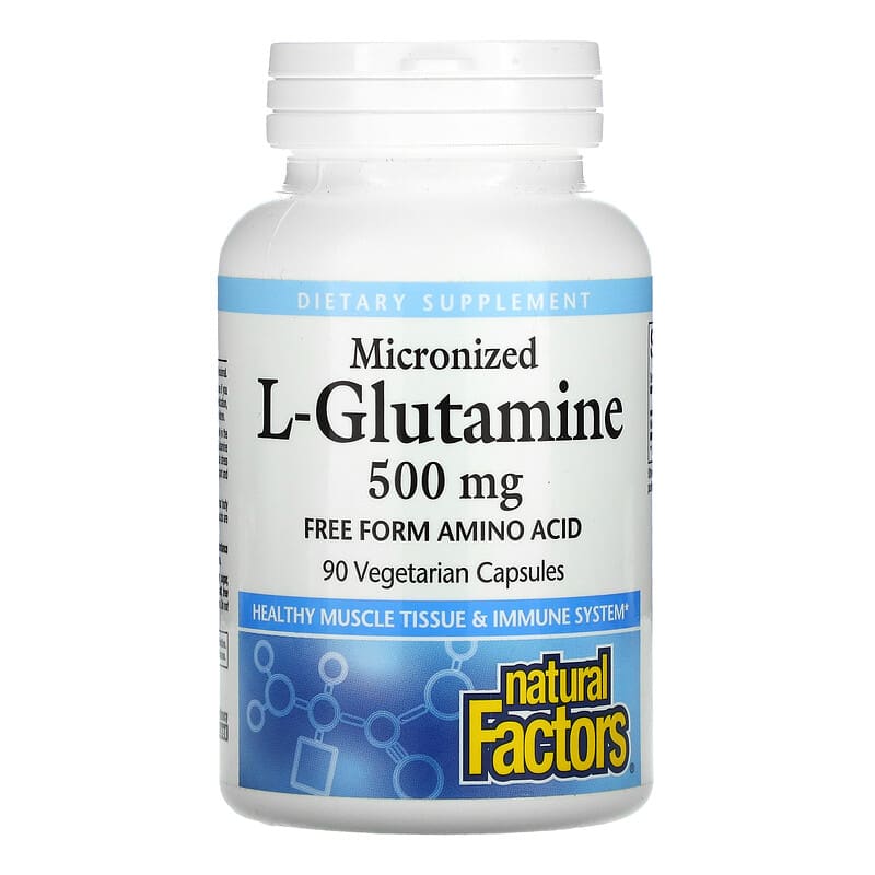 Natural Factors Micronized L-Glutamine 500 mg 90 Vegetarian Capsules 68958028200
