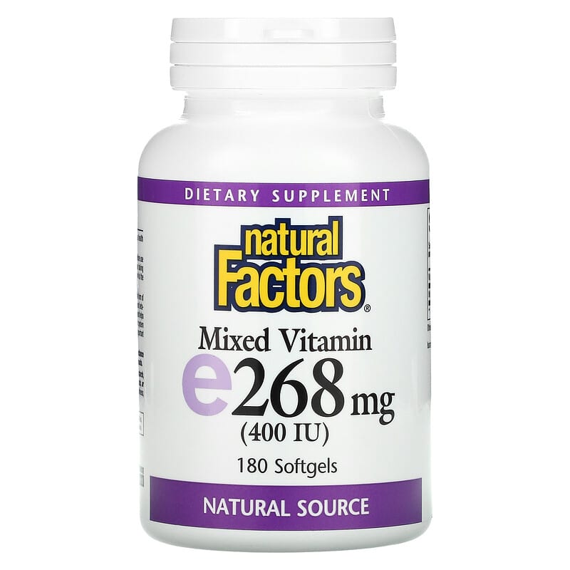 Natural Factors Mixed Vitamin E 268 mg (400 IU) 180 Softgels 68958014227