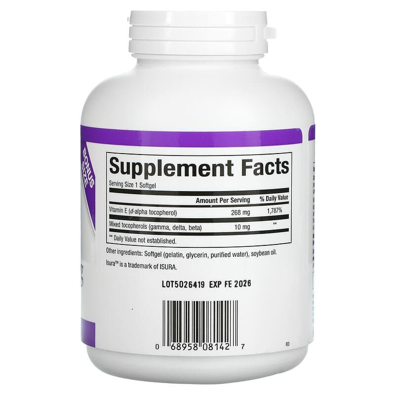 Natural Factors, Mixed Vitamin E, 268 mg (400 IU), 240 Softgels 68958081427