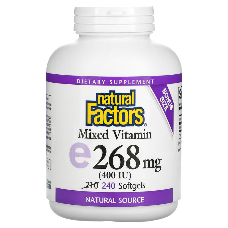 Natural Factors Mixed Vitamin E 268 mg (400 IU) 240 Softgels 68958081427