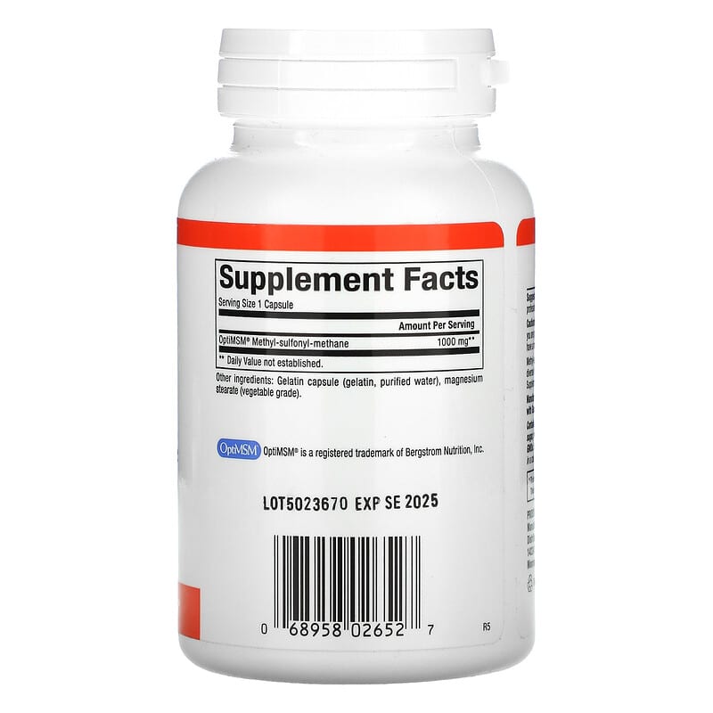 Natural Factors, MSM, 1,000 mg, 90 Capsules 68958026527