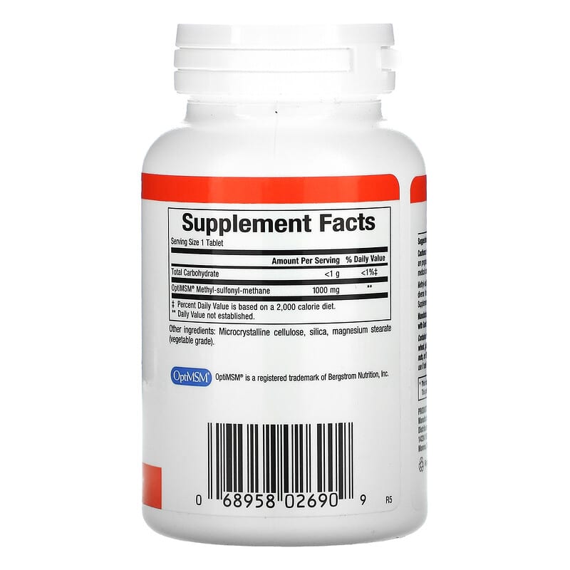 Natural Factors, MSM, 1,000 mg, 90 Tablets 68958026909