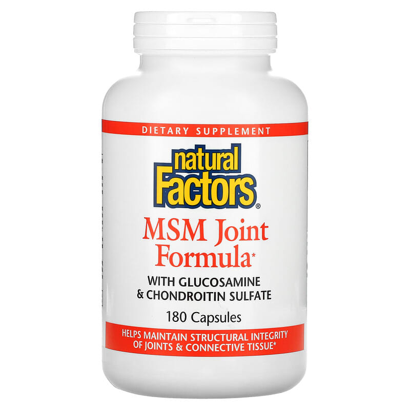 Natural Factors MSM Joint Formula with Glucosamine & Chondroitin Sulfate 180 Capsules 68958026961