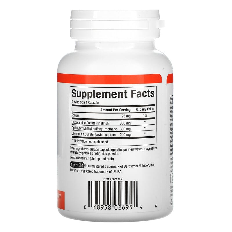 Natural Factors, MSM Joint Formula with Glucosamine & Chondroitin Sulfate, 90 Capsules 68958026954