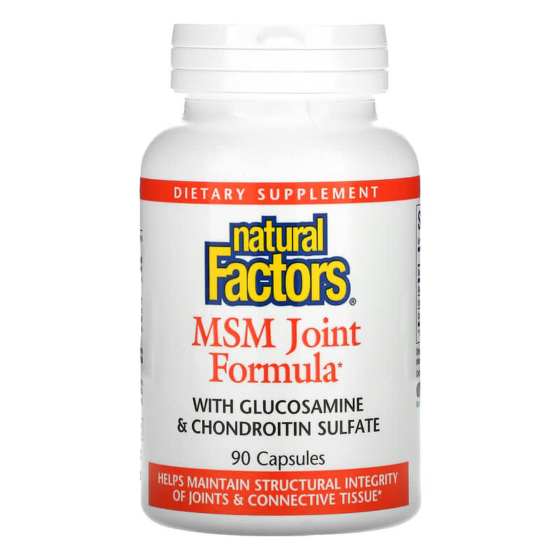 Natural Factors MSM Joint Formula with Glucosamine & Chondroitin Sulfate 90 Capsules 68958026954