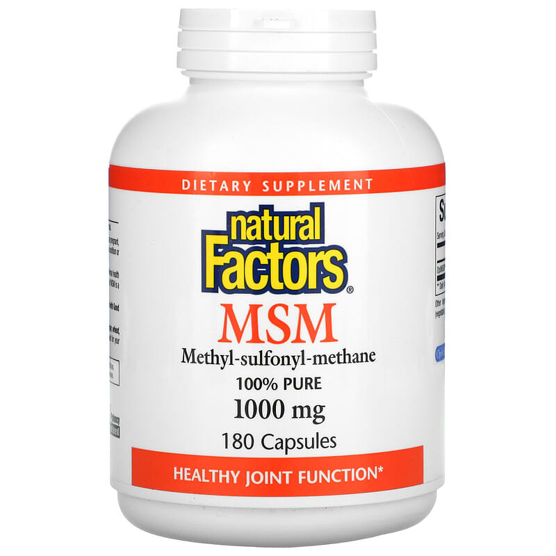 Natural Factors MSM Methyl-Sulfonyl-Methane 1,000 mg 180 Capsules 68958026534