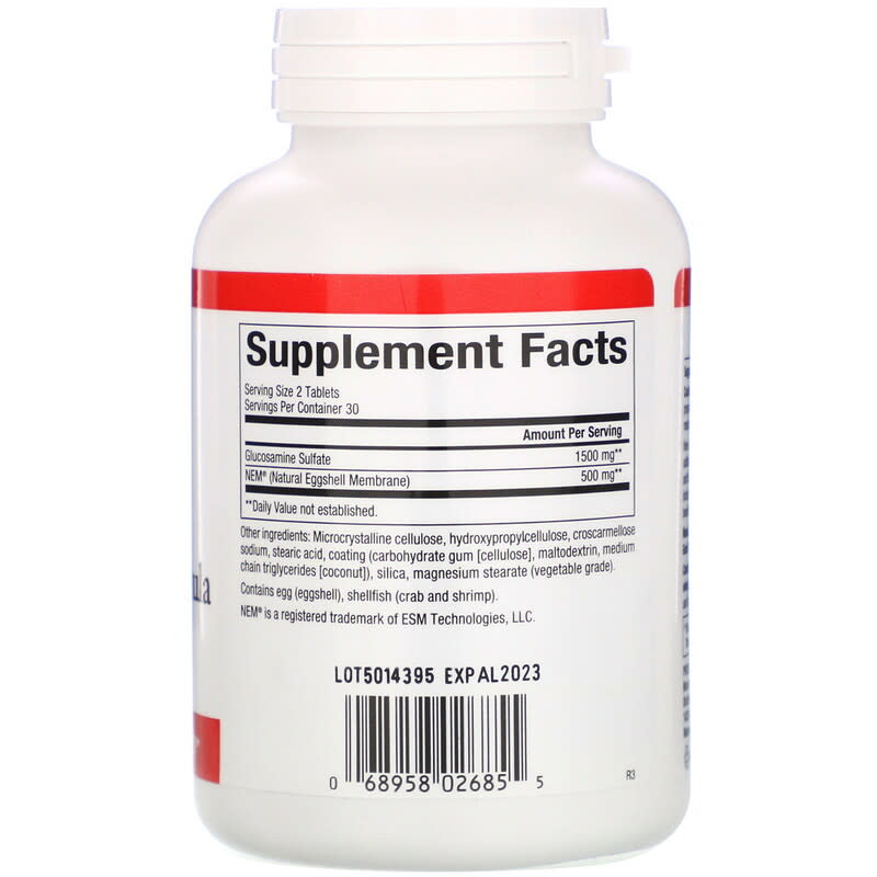Natural Factors, NEM Knee & Joint Formula with Glucosamine, 60 Tablets 68958026855