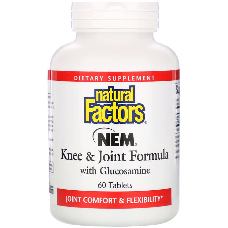 Natural Factors NEM Knee & Joint Formula with Glucosamine 60 Tablets 68958026855