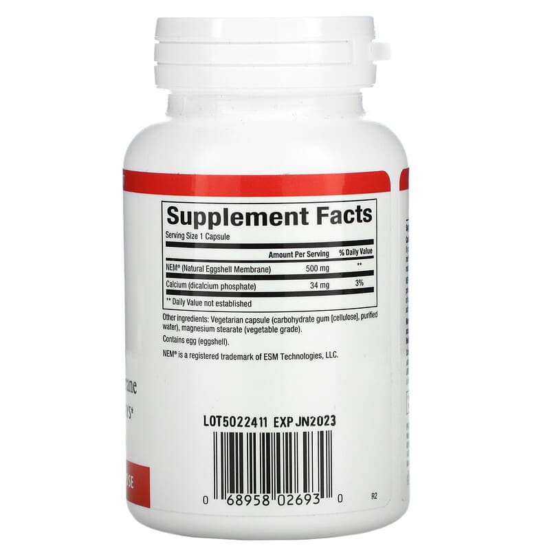 Natural Factors, NEM, Natural Eggshell Membrane, 60 Vegetarian Capsules 68958026930