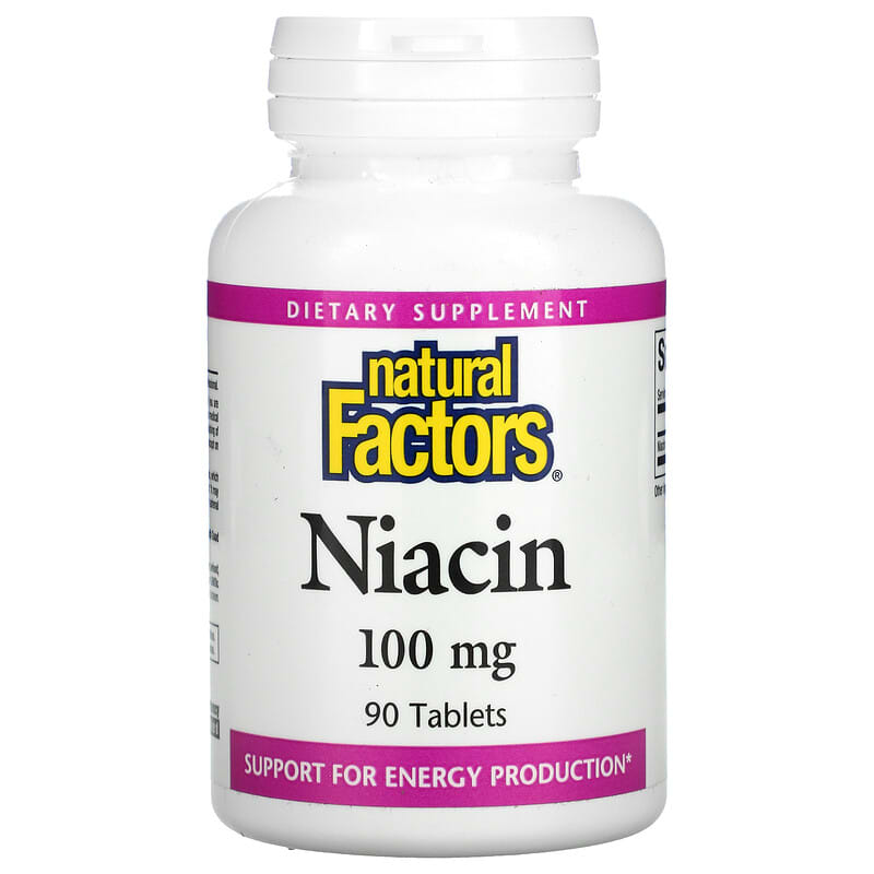 Natural Factors Niacin 100 mg 90 Tablets 68958012209