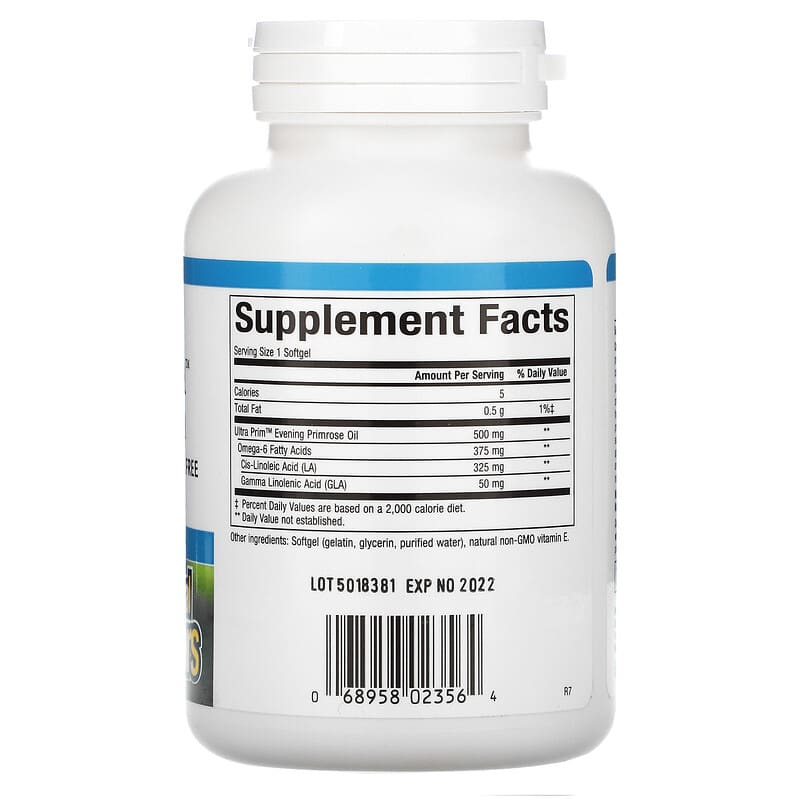 Natural Factors, OmegaFactors, Ultra Prim, Evening Primrose Oil, 500 mg, 180 Softgels 68958023564