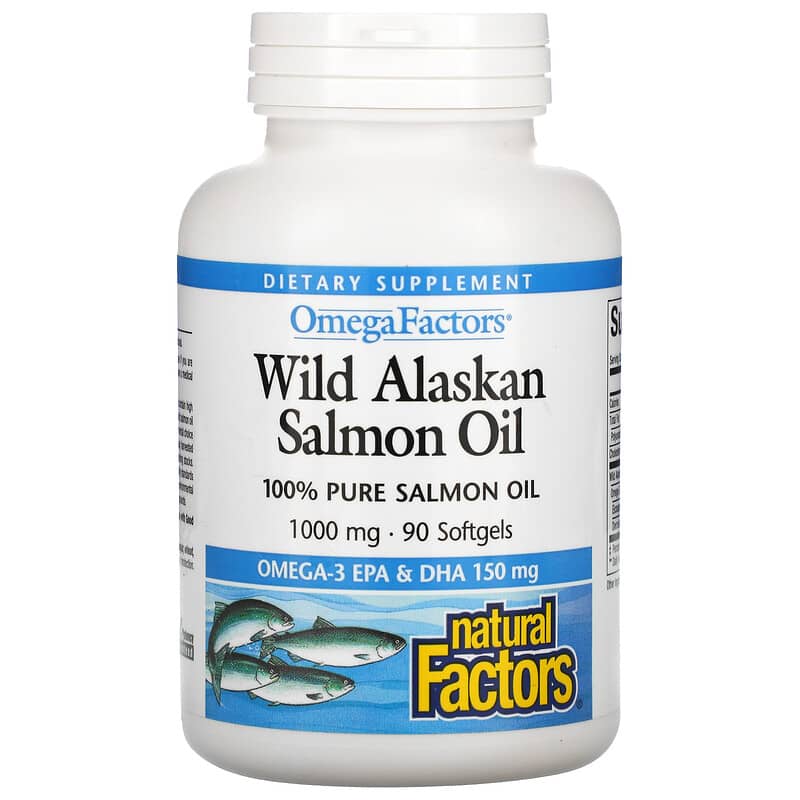Natural Factors OmegaFactors Wild Alaskan Salmon Oil 1,000 mg 90 Softgels 68958022567