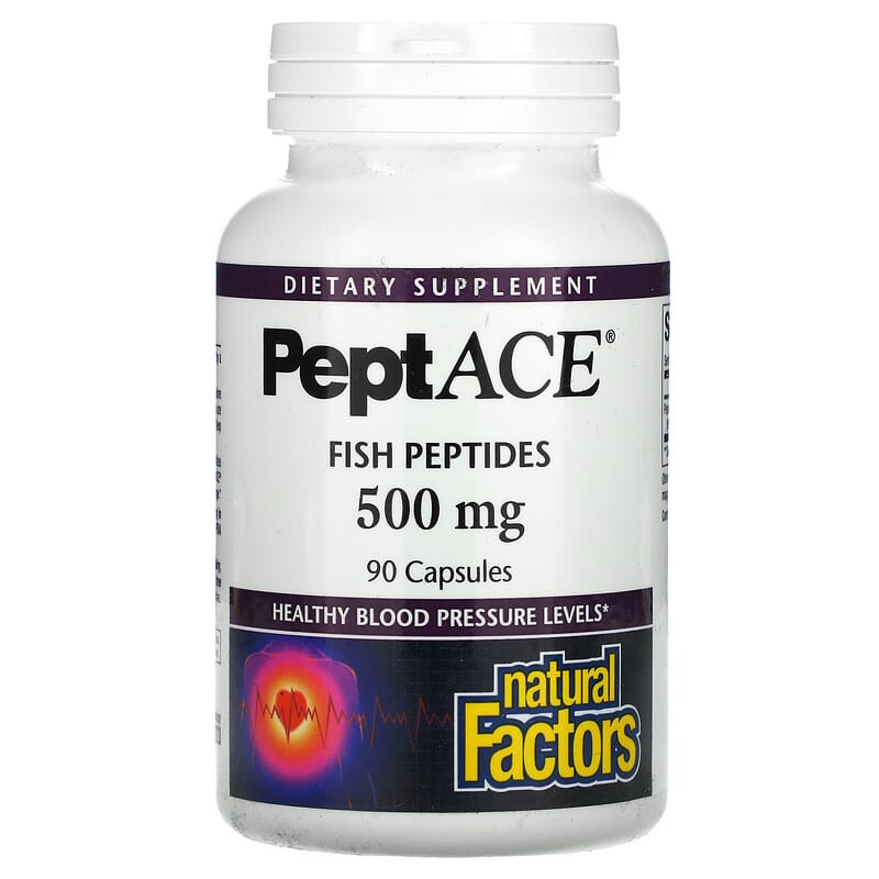 Natural Factors PeptACE Fish Peptides 500 mg 90 Capsules 68958020853