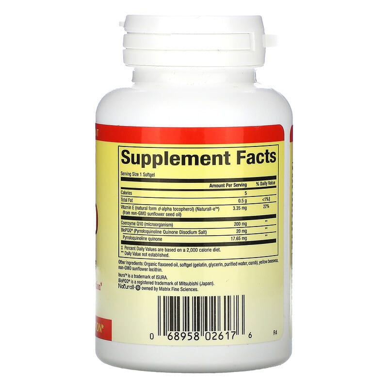 Natural Factors, PQQ-10, PQQ 20 mg, CoQ10 200 mg, 30 Softgels 68958026176