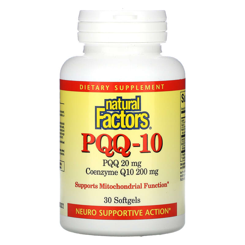 Natural Factors PQQ-10 PQQ 20 mg CoQ10 200 mg 30 Softgels 68958026176