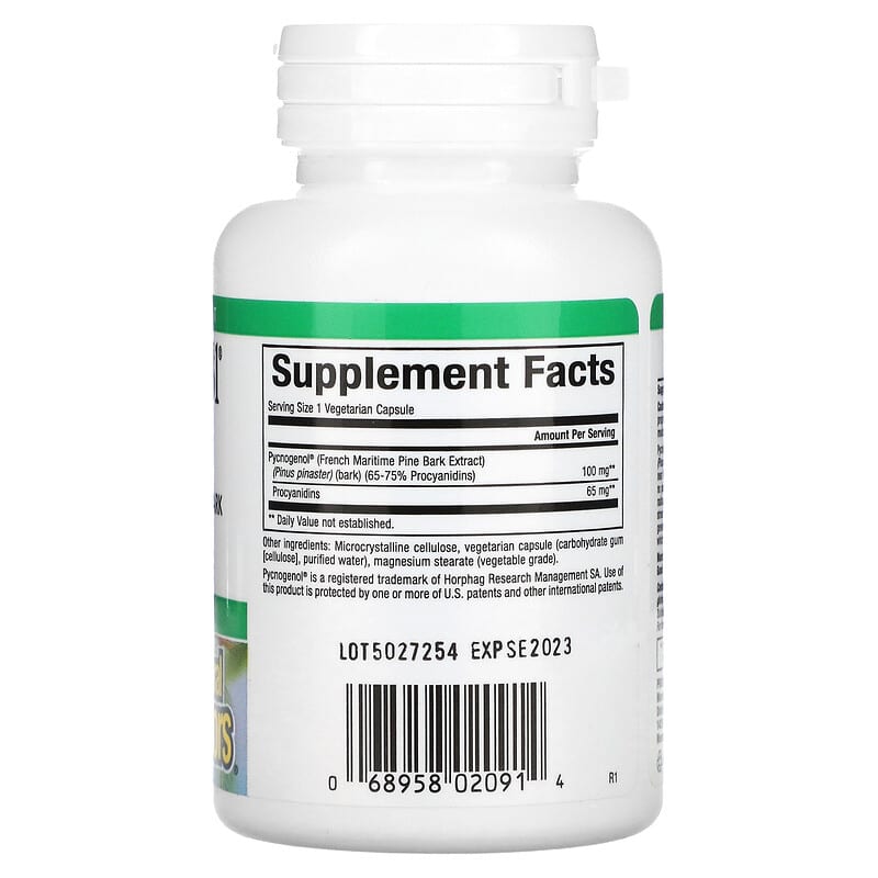 Natural Factors, Pycnogenol, 100 mg, 30 Vegetarian Capsules 68958020914