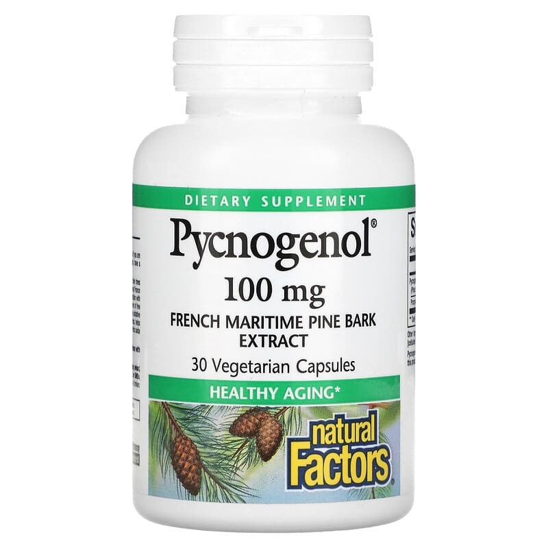 Natural Factors Pycnogenol 100 mg 30 Vegetarian Capsules 68958020914