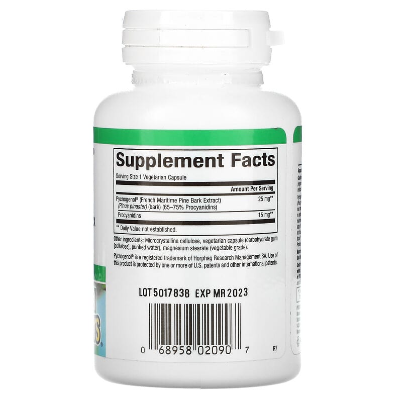 Natural Factors, Pycnogenol, 25 mg, 60 Vegetarian Capsules 68958020907
