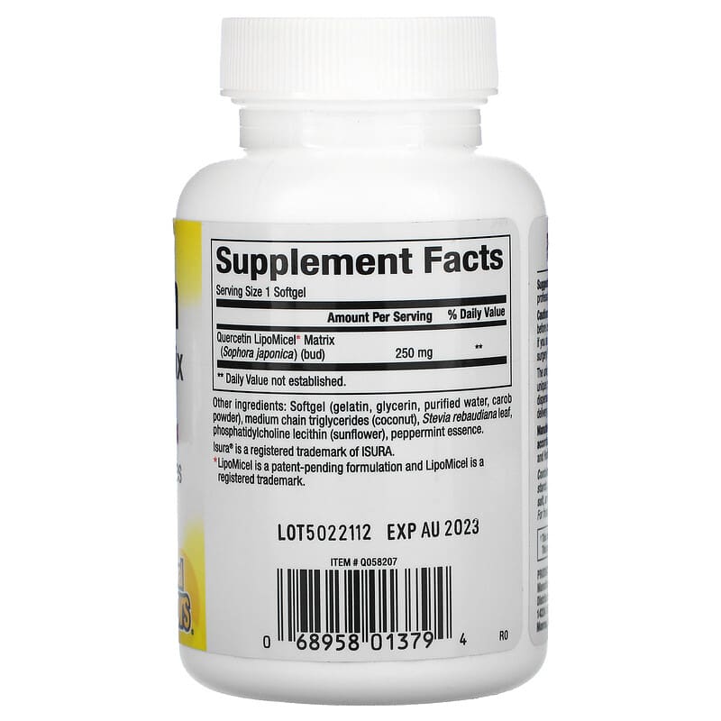 Natural Factors, Quercetin LipoMicel Matrix, 30 Liquid Softgels 68958013794
