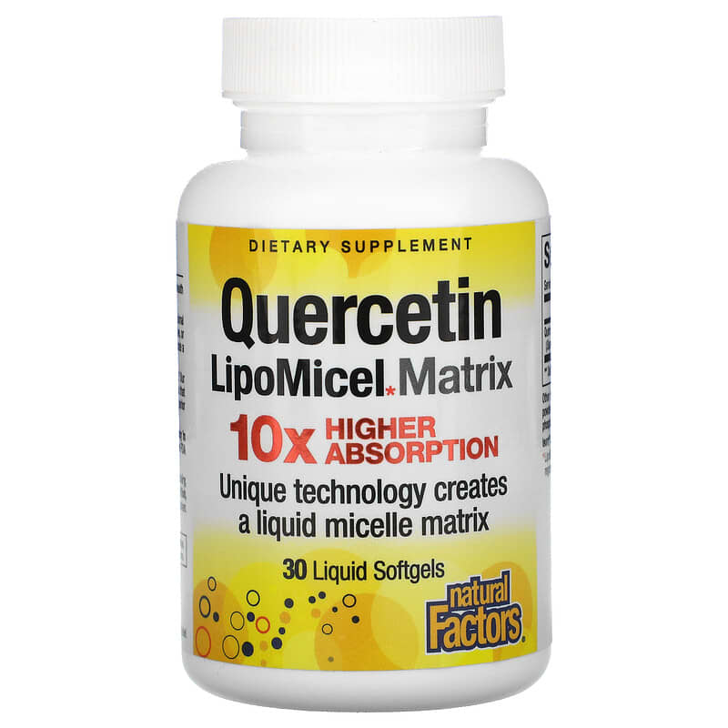 Natural Factors Quercetin LipoMicel Matrix 30 Liquid Softgels 68958013794