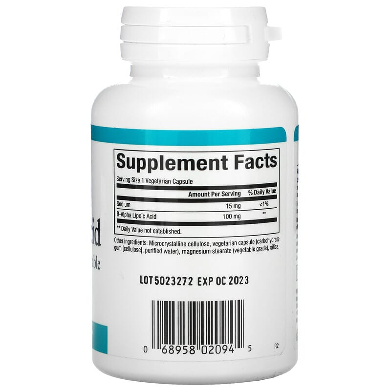 Natural Factors, R-Lipoic Acid, 100 mg, 60 Vegetarian Capsules 68958020945