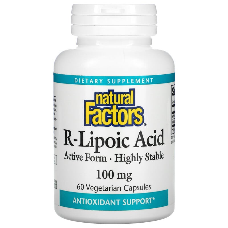 Natural Factors R-Lipoic Acid 100 mg 60 Vegetarian Capsules 68958020945