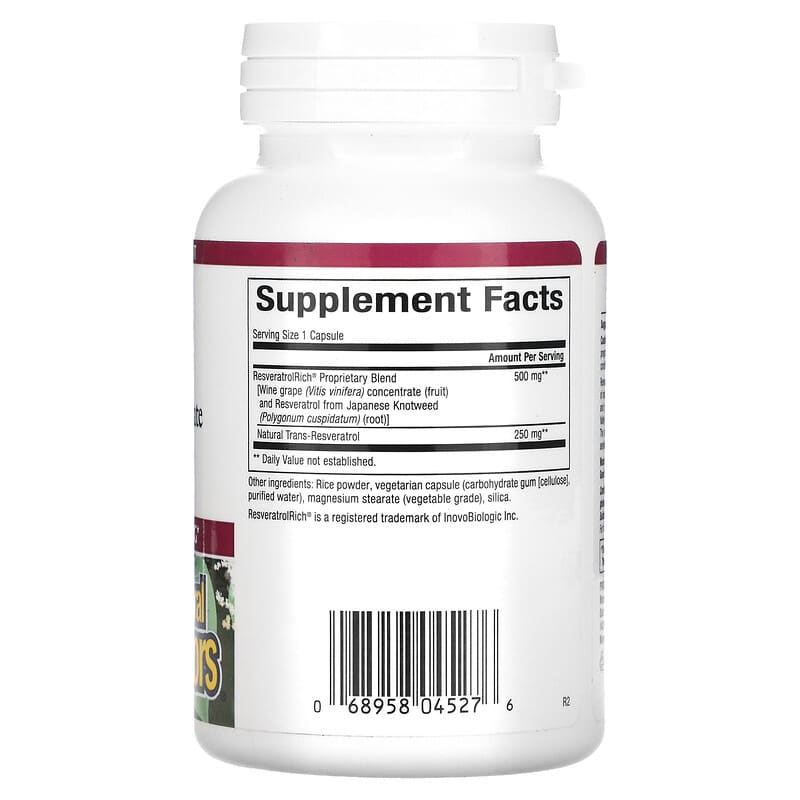 Natural Factors, ResveratrolRich, Super Strength, Resveratrol Concentrate, 60 Vegetarian Capsules 68958045276