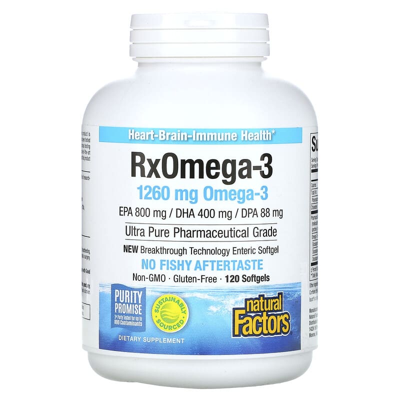 Natural Factors Rx Omega-3 630 mg 120 Softgels 68958035499