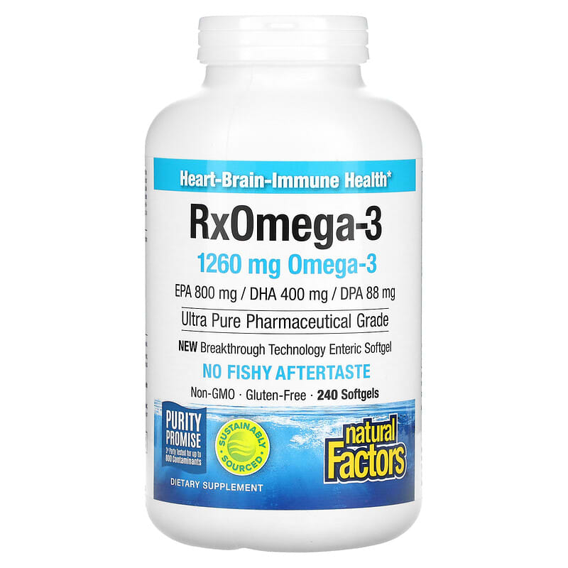 Natural Factors Rx Omega-3 630 mg 240 Softgels 68958354910