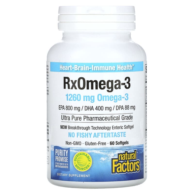 Natural Factors RxOmega-3 630 mg 60 Softgels 68958035482