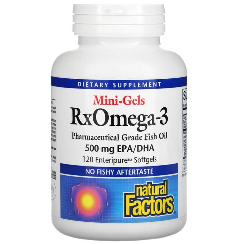 Natural Factors RxOmega-3 Mini-Gels 500 mg 120 Enteripure Softgels 68958354958