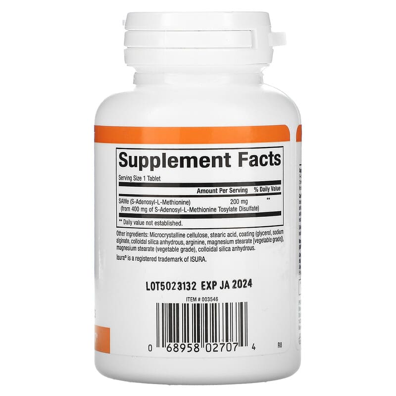 Natural Factors, SAMe (Disulfate Tosylate), 200 mg, 30 Slow Release Tablets 68958027074