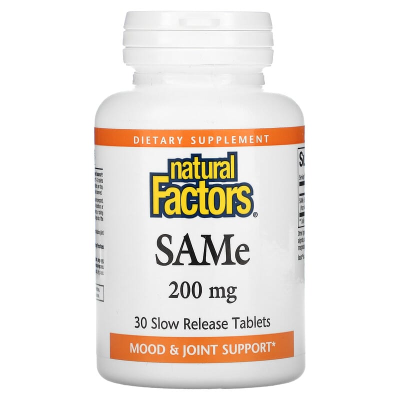 Natural Factors SAMe (Disulfate Tosylate) 200 mg 30 Slow Release Tablets 68958027074