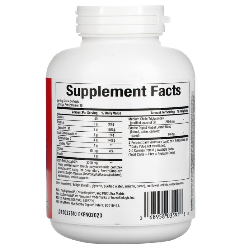Natural Factors, SlimStyles PG X, Ultra Matrix Plus, Soothe Digest, 820 mg, 120 Softgels 68958035918