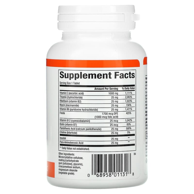 Natural Factors, Stress B Formula, Plus 1,000 mg Vitamin C, 90 Tablets 68958011318