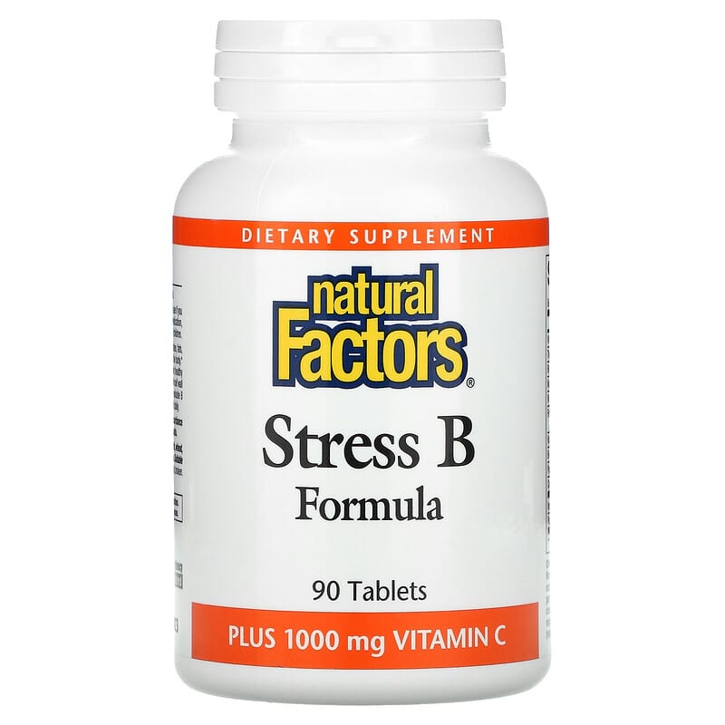 Natural Factors Stress B Formula Plus 1,000 mg Vitamin C 90 Tablets 68958011318