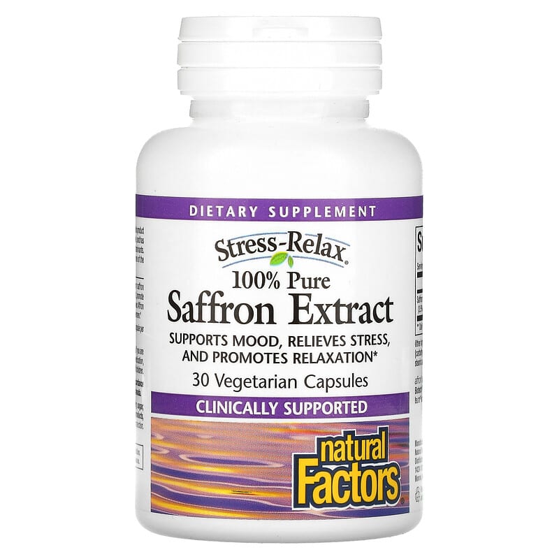Natural Factors Stress-Relax 100% Pure Saffron Extract 30 Vegetarian Capsules 68958028545