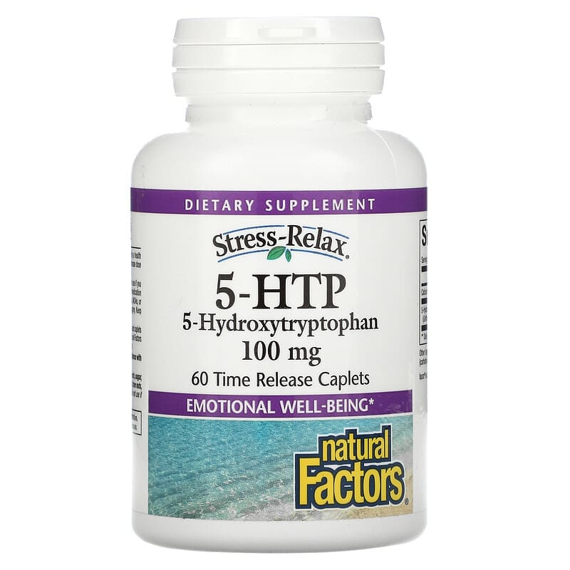 Natural Factors Stress-Relax 5-HTP 100 mg 60 Time Release Caplets 68958028293