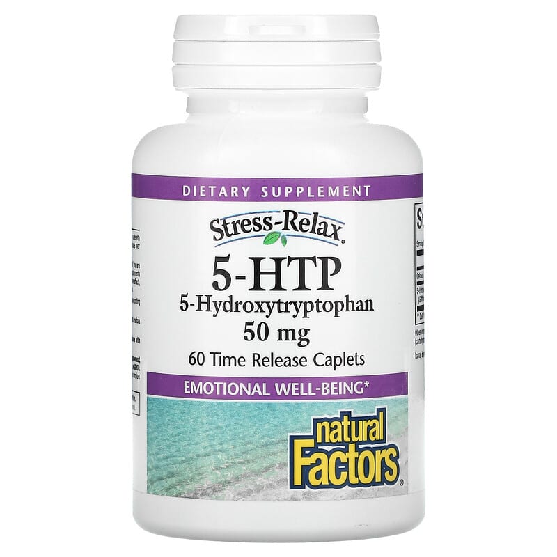 Natural Factors Stress-Relax 5-HTP 50 mg 60 Time Release Caplets 68958028262
