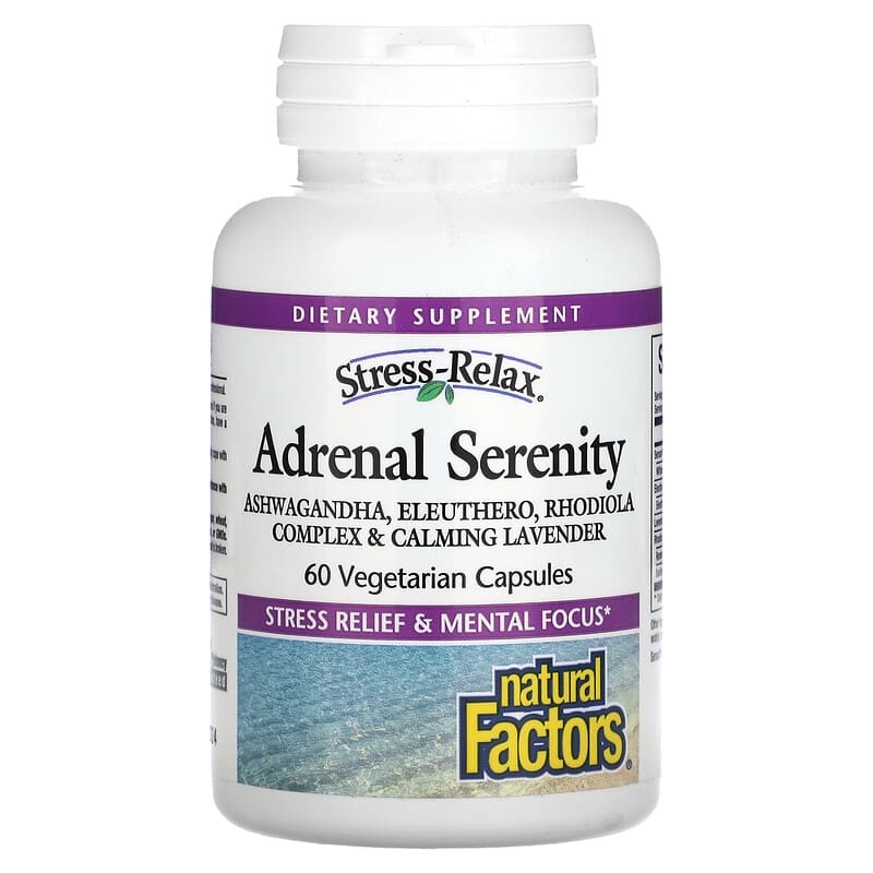 Natural Factors Stress-Relax Adrenal Serenity 60 Vegetarian Capsules 68958028347