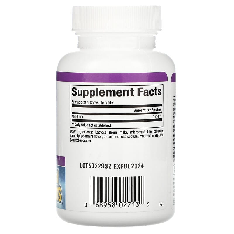 Natural Factors, Stress-Relax, Melatonin, 1 mg, 90 Chewable Tablets 68958027135