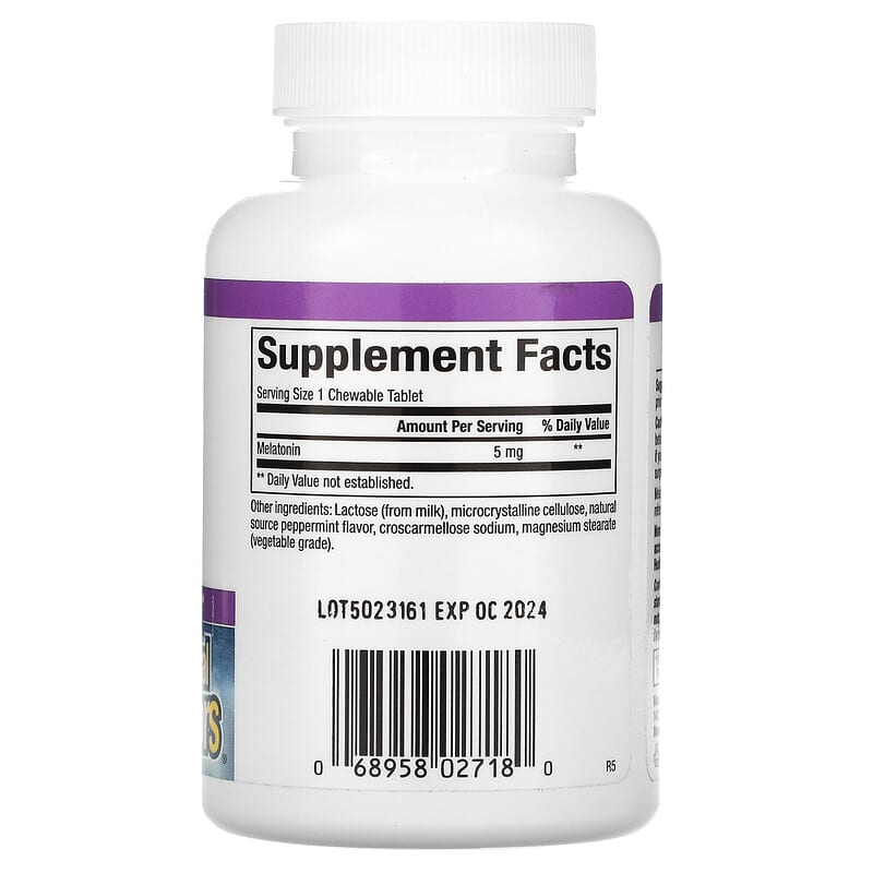 Natural Factors, Stress-Relax, Melatonin, 5 mg, 180 Chewable Tablets 68958027180
