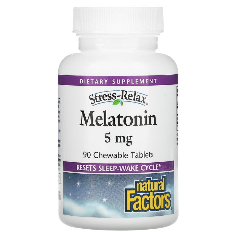 Natural Factors Stress-Relax Melatonin 5 mg 90 Chewable Tablets 68958027173