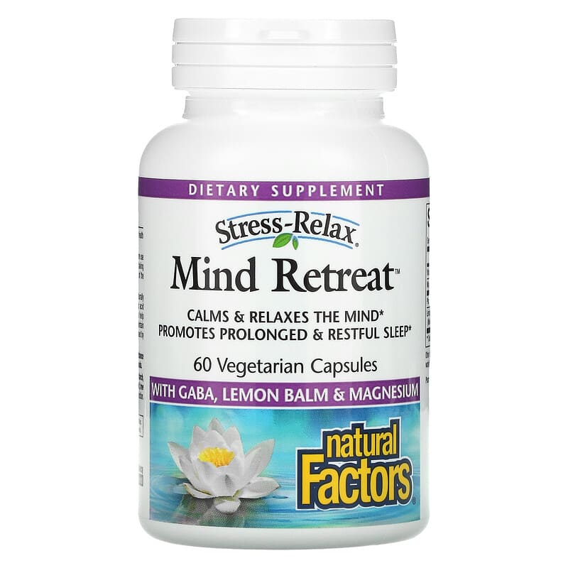 Natural Factors Stress-Relax Mind Retreat 60 Vegetarian Capsules 68958028415