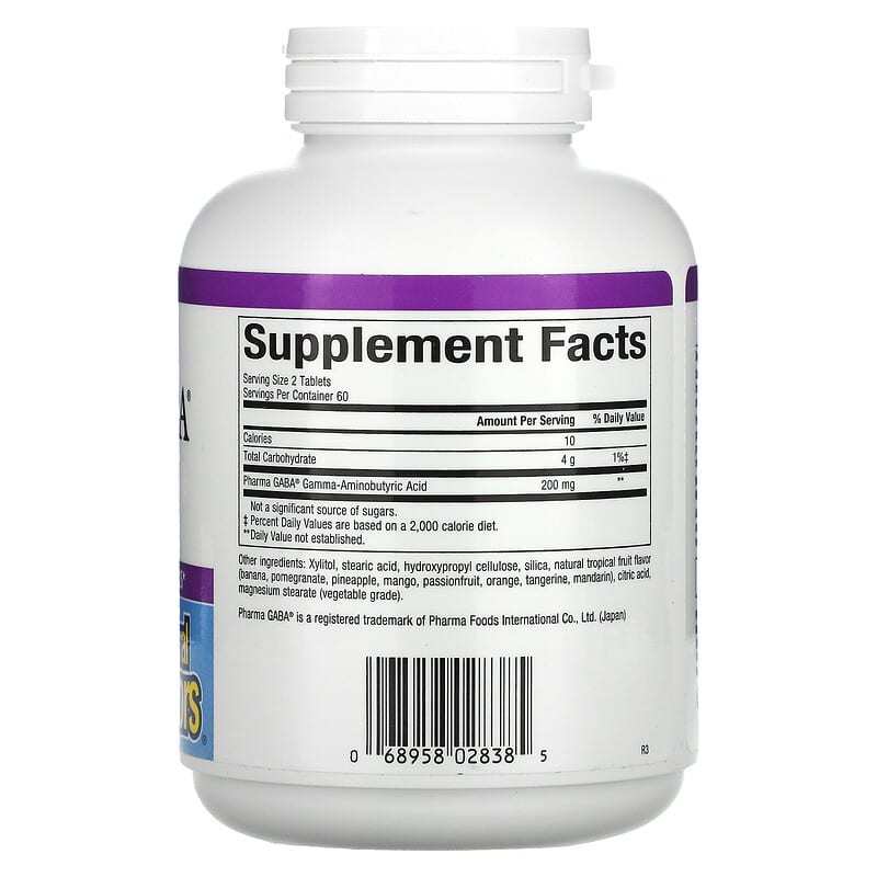 Natural Factors, Stress-Relax, Pharma GABA, 100 mg, 120 Chewable Tablets 68958028385