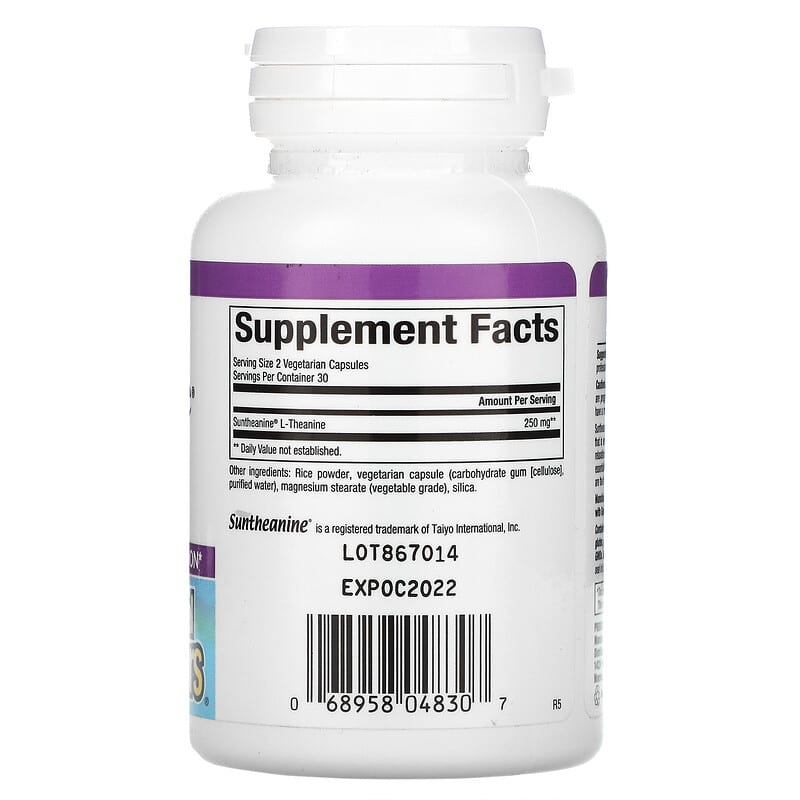 Natural Factors, Stress-Relax, Suntheanine, L-Theanine, 125 mg, 60 Vegetarian Capsules 68958048307