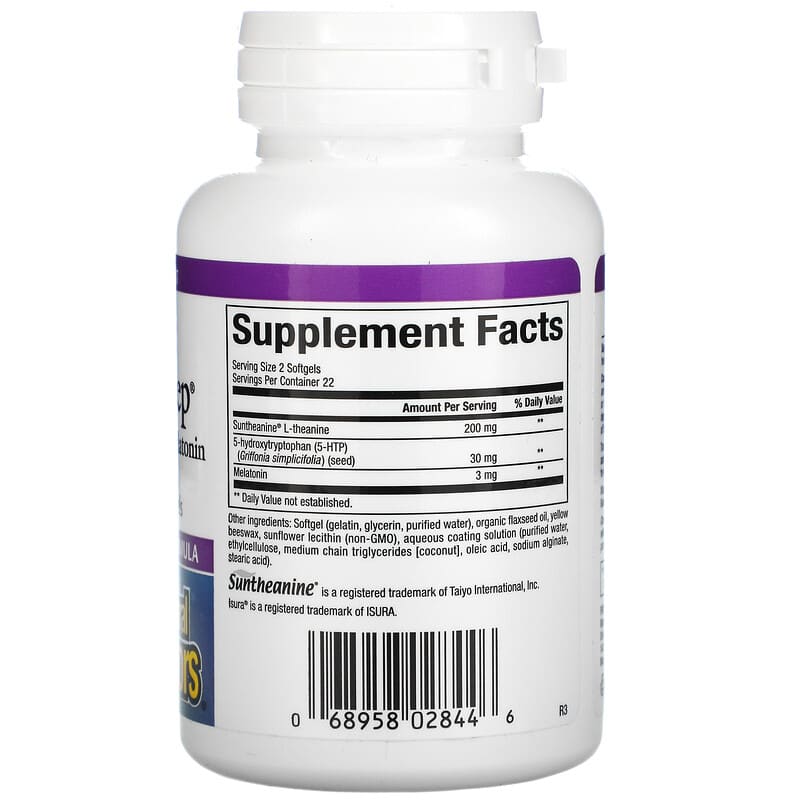 Natural Factors, Stress-Relax, Tranquil Sleep, 5-HTP, Suntheanine & Melatonin, 45 Enteric Coated Softgels 68958028446