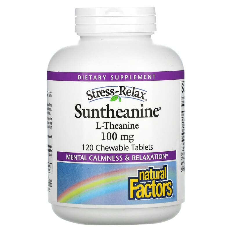 Natural Factors Suntheanine 100 mg  120 Chewable Tablets 68958028378